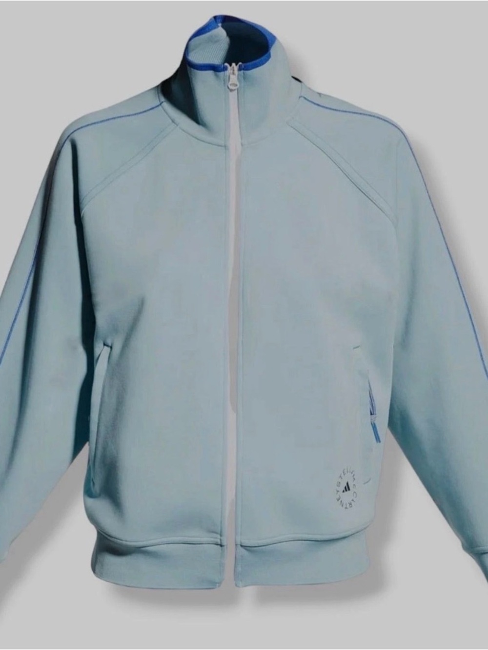 Adidas by Stella McCartney Light Blue Bomber Jacket with Blue Trim